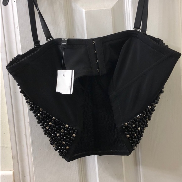Studded Black and silver Corset Top - Picture 2 of 2
